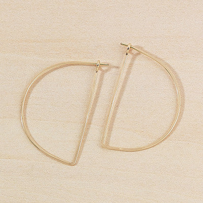 minimal half moon hoops - large