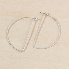 minimal half moon hoops - large - Freshie & Zero
 - 2