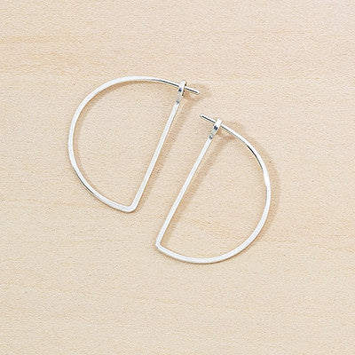 minimal half moon hoops - small