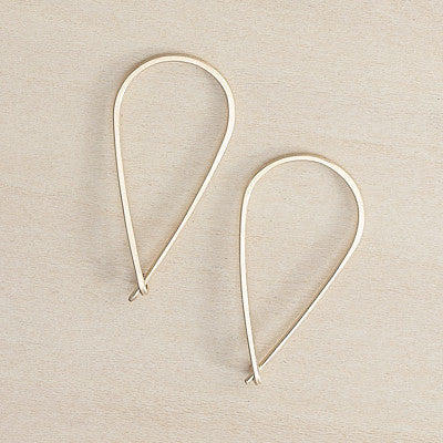 minimal upside down teardrop hoops