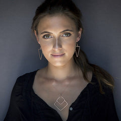 Rose Gold Apex Earrings Large Facet Necklace - Freshie & Zero - 7