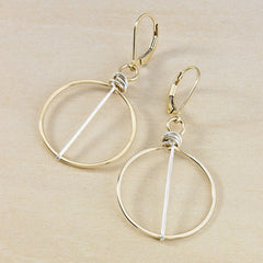 silver striped gold honey earrings - Freshie & Zero
 - 1